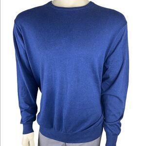 Men's Blue Peter Millar Crown Soft Collection Crew Neck Sweater Size L